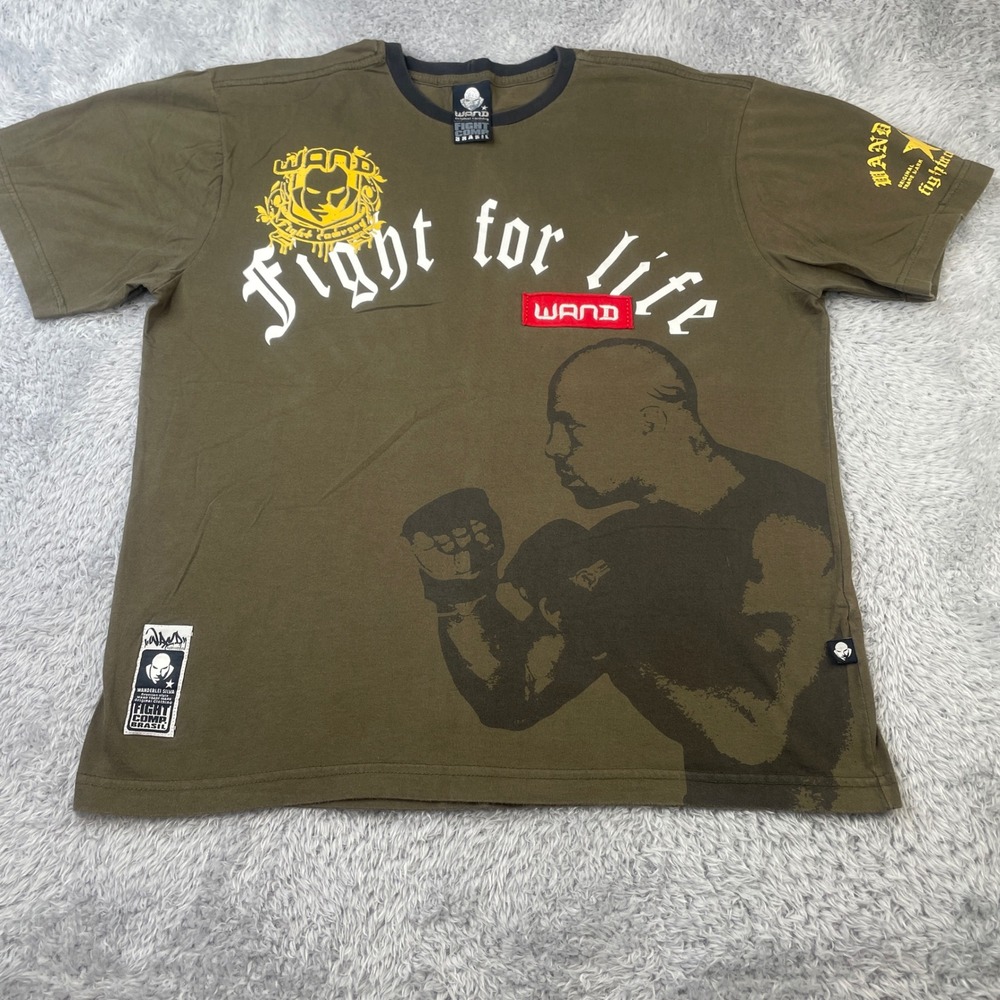 Wand Fight Co T-Shirt Mens L Green Wanderlei Silva Fight For Life‎ MMA Graphic